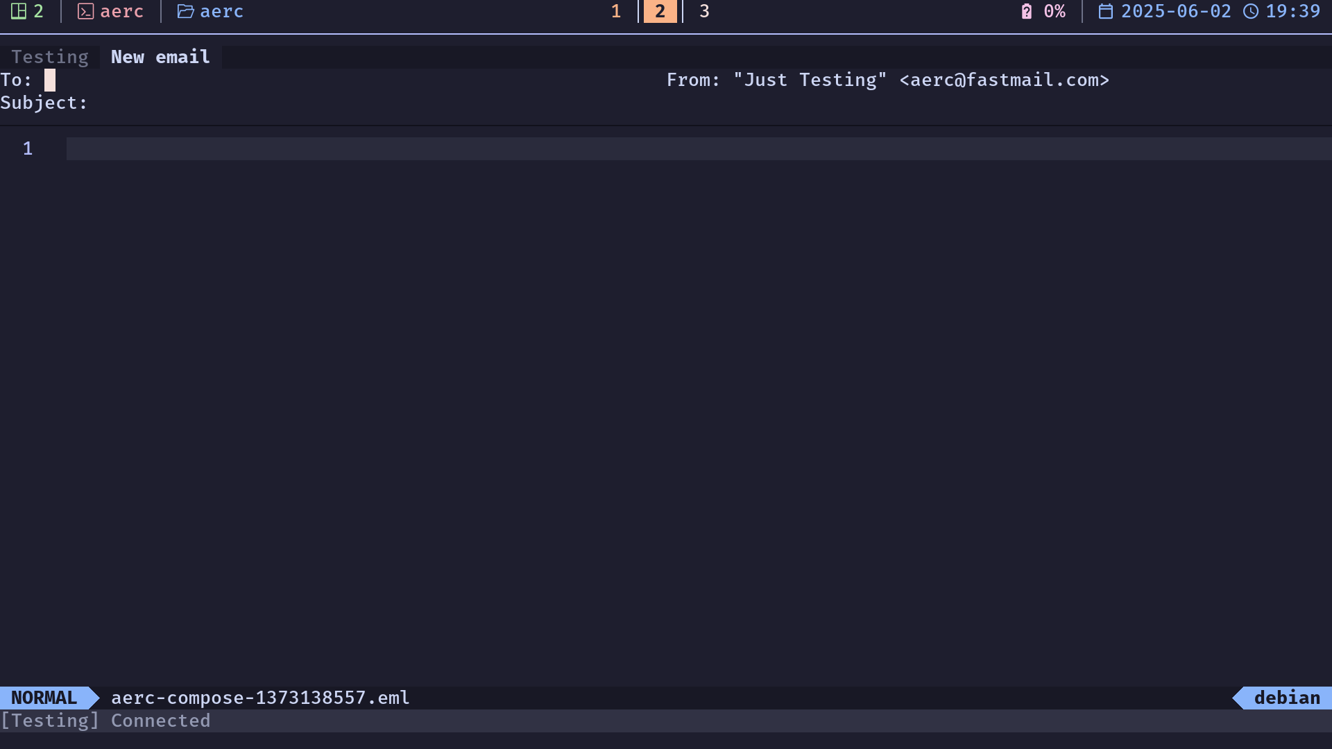 a screenshot of the composer within aerc