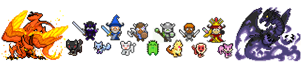 Habitica promo image showing pictures of characters in the game
