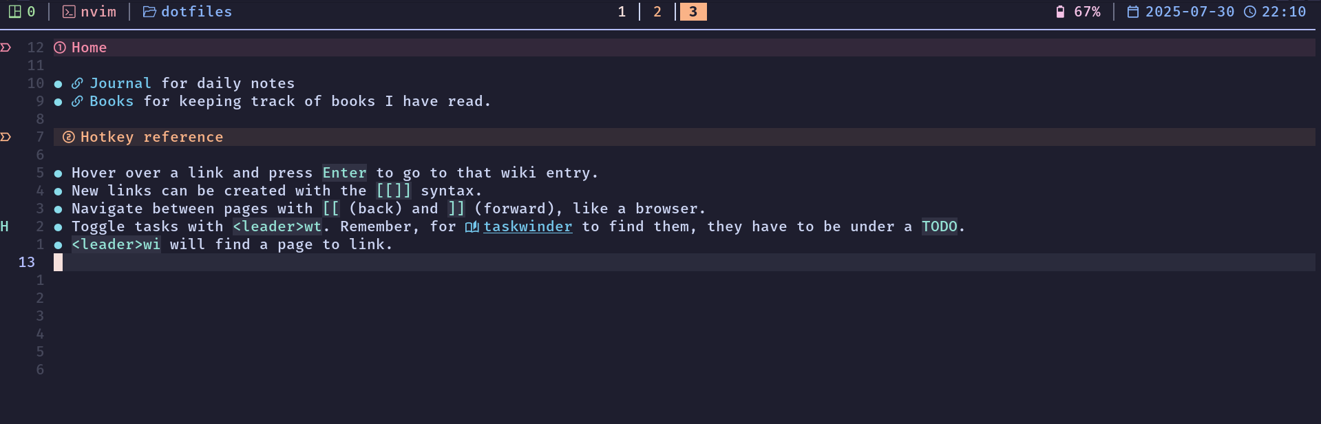 a screenshot of the index.md for a wiki